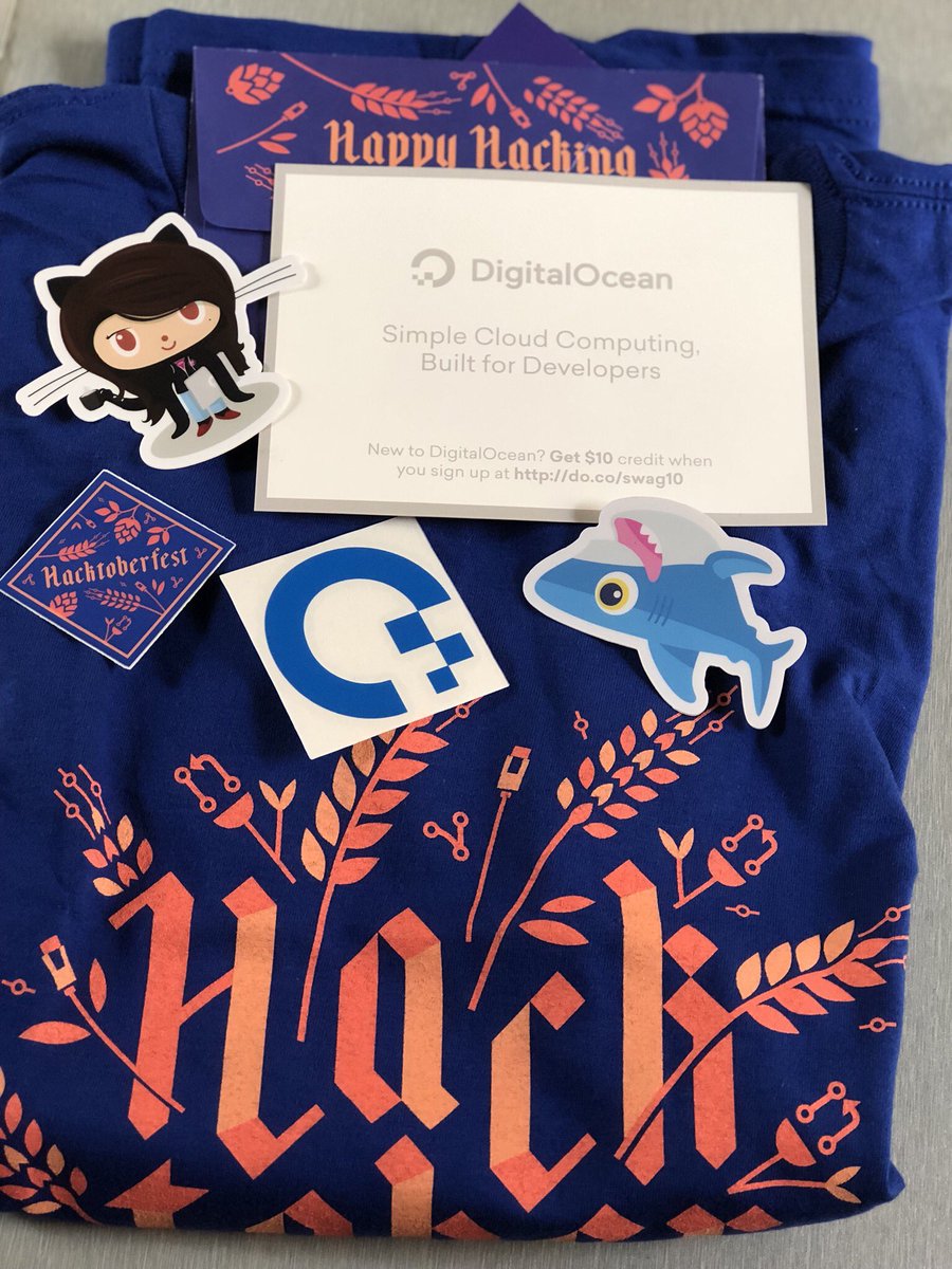 sakshij7896's tweet photo. It was worth the wait. Thank you @digitalocean @kotisdesign @github  for th  goodies. #Hacktoberfest #open source is fun! https://t.co/ALTDtBEwKe