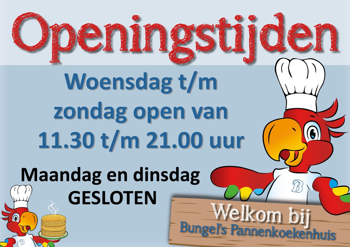 BungelsCapelle's tweet photo. De openingstijden van @BungelsCapelle zijn gewijzigd! https://t.co/aLSDdnCUyU