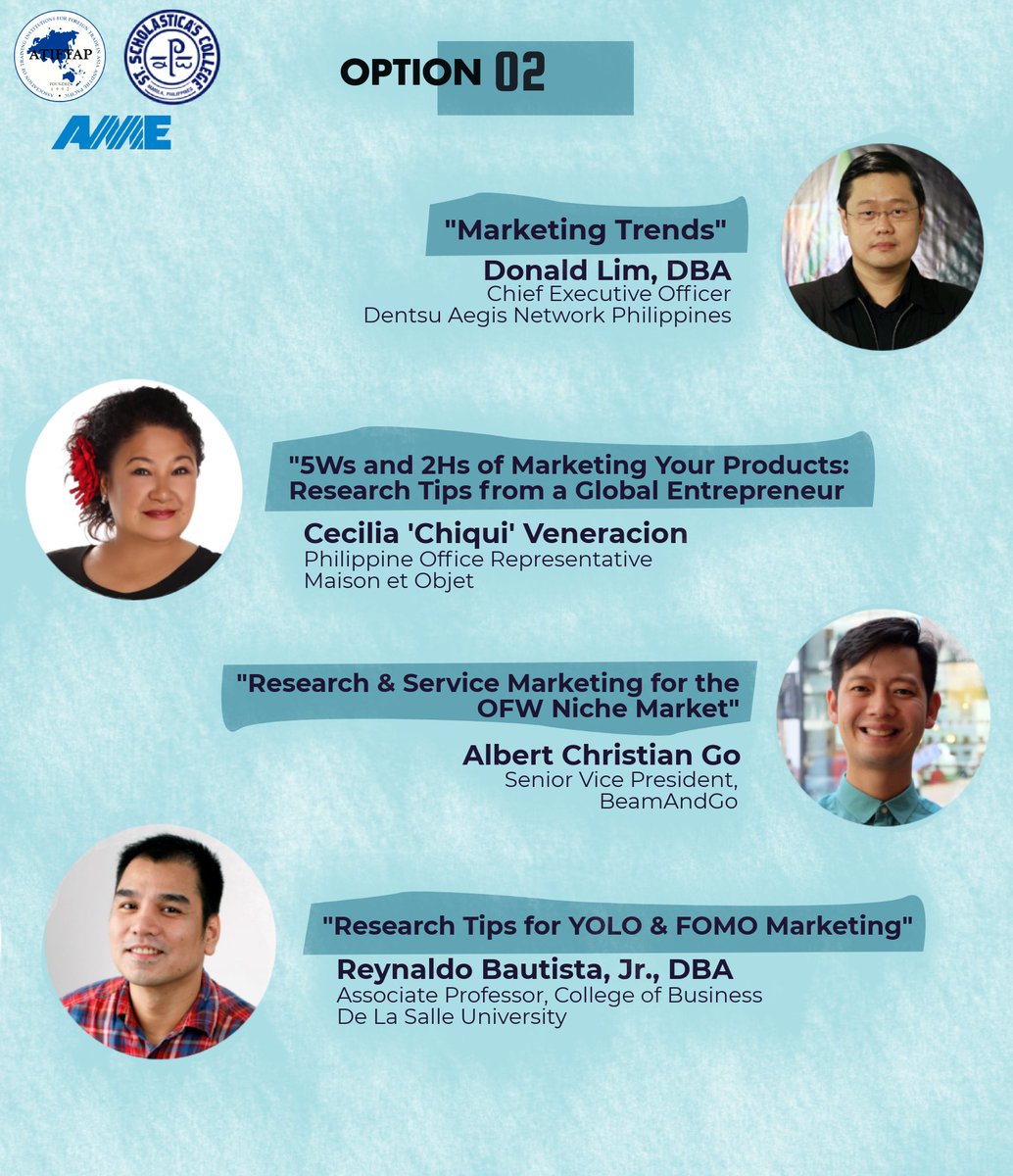 atiftap's tweet photo. Put a face to the name! These are the 11th Global Business Conference's speakers for the afternoon plenary session (Option 2). #11thGBC #DentsuAegisNetwork #MaisonEtObjet #BeamAndGo #SSC #AME
Registration link: https://t.co/4baG40aWsd
Program: https://t.co/w5IPe11Uii https://t.co/uyk5noau2u