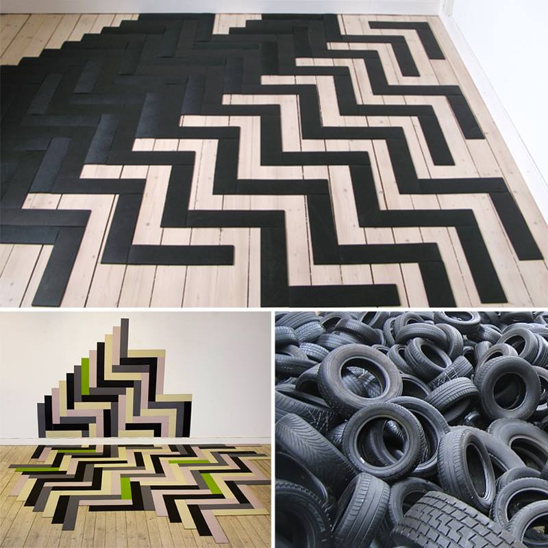 CRTCITIZEN's tweet image. [ DIY ] The Parquet: วัสดุปูพื้นและผนังสุดฮิป! จากยางรถยนต์เก่า โดย Apokalyps Labotek ประเทศสวีเดน #Reuse ht.ly/es9e30i6Erj