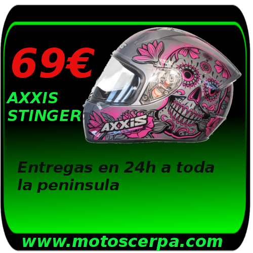 Outletdecascos's tweet photo. 🔥Buenos dias y #FelizMiercoles
Hoy tenemos ya disponibles los nuevos #AXXIS Stinger por solo 69€ mas envio ----------------
 #motogp #mexicanskull #skull #calaverasmexicanas  #moterosespaña  #scooter #urban #ofertas #rutas #rodada #rossi #marquez #circuito  #yamaha #honda https://t.co/qNauqokxNF