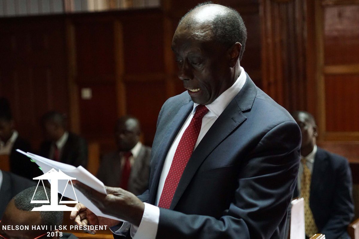 NelsonHavi's tweet photo. The good thing about Hon Paul Muite SC is that he concedes defeat when the law is clear. He asked the Court to postpone its decision for 2 years, in the event that it invalidates discriminatory Section 18 of LSK Act. #Havi4LSKPresident #AgeLimitHasFallen https://t.co/HfNotI8cAI