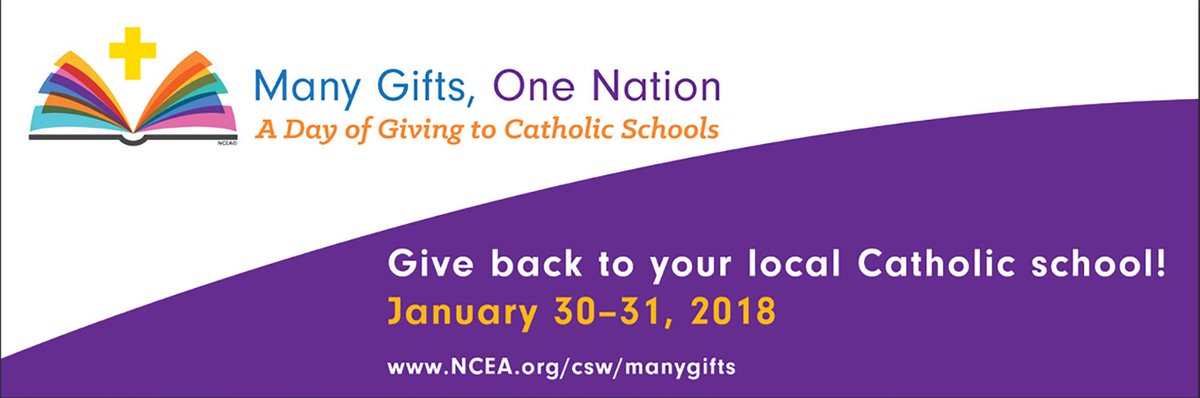 NCEATALK's tweet photo. Are you one of the countless people in the nation who has been blessed by the many gifts of Catholic schools? Today is the day to reconnect with your community that gave you so much, and give back! #ManyGiftsCathEd #CSW18 https://t.co/d5S6pv1BaK https://t.co/WqLQcEtDDf