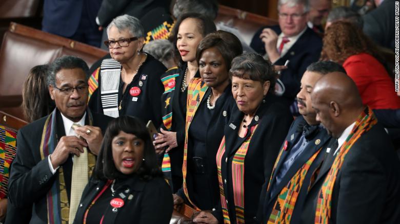 CNN's tweet photo. Kente cloth, all-black and a cream suit: What the #SOTU fashion choices meant https://t.co/hmN68Tf7Fg https://t.co/8CqFP9TUEs