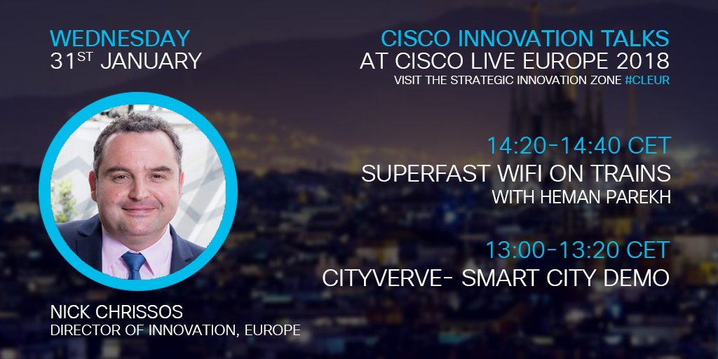 IDEALondon's tweet image. Join the amazing #CiscoInnovation team today for some unmissable talks on #smartcities and #ProjectSWIFT. Be sure to head down to #CLEUR&apos;s Strategic Innovation Zone to get clued up! 🧐 ow.ly/MNKs30i6LBb