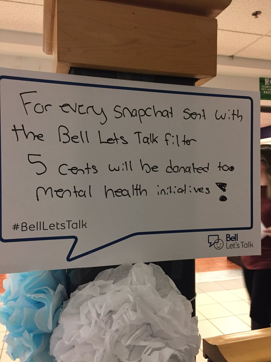 MUN_Students's tweet photo. Don’t forget to use the #BellLetsTaIk Snapchat filter in your snaps today to help raise money for mental health initiatives. https://t.co/iZXNmtSg9g