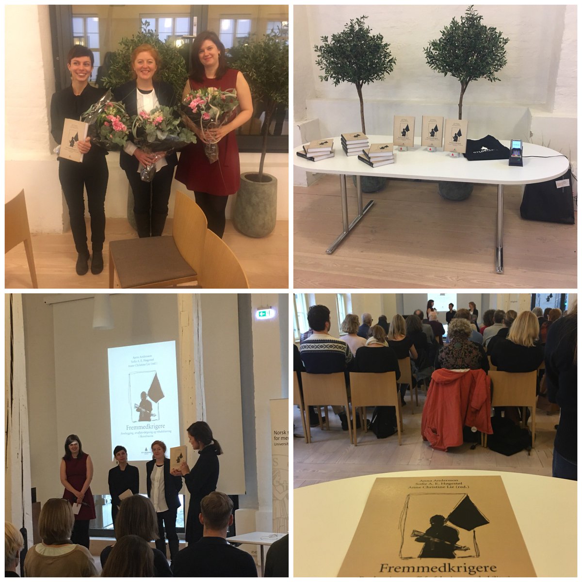 Rettsdata's tweet image. Lansering av "Fremmedkrigere" i regi av @smr_uio. Glade forfattere og stolt forlagsredaktør!