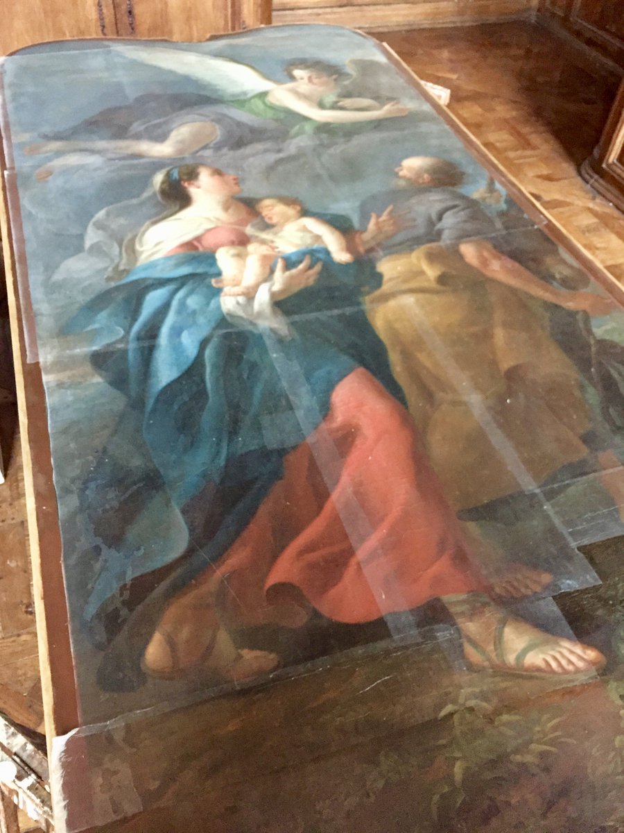 En direct : Restauration du tableau "la fuite en Égypte" peint en 1753 par JF Parrocel !