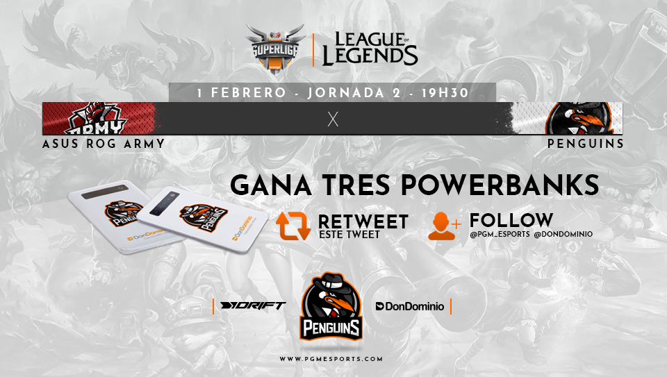 UCAM_esports's tweet photo. ¡¡Mañana jugamos contra @ASUSROGES a las 19:30h!! ¡¡Para celebrar que la #SuperLigaOrangeLoL ha comenzado sorteamos 3 Powerbanks de @DonDominio!!

🐧 @JinTheKnocker 
🐧 @PGM_Kronos 
🐧 @YixiaoNaiheLoL 
🐧 @JaVaaaLoL 
🐧 @KarakalJr 

@LVPes #SuperLigaOrangeLoL2 #FreezeTheWorld 🐧 https://t.co/BrSkEUf5U0