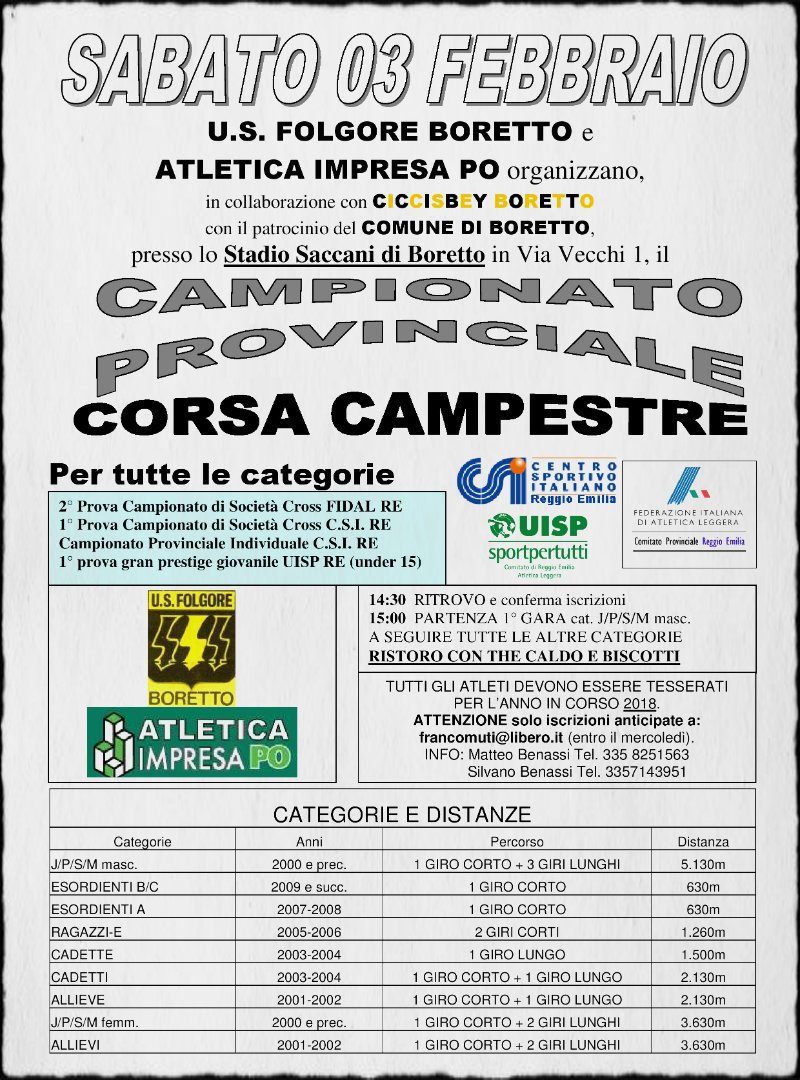 BorettoTw's tweet photo. Sabato 3 febbraio dalle 14.30 a Boretto il campionato provinciale di corsa campestre: oggi ultimo giorno per le iscrizioni https://t.co/MxKB0pEVAC https://t.co/IpEg0G7lFN