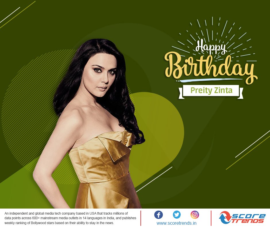 Score Trends wishes the beautiful Preity Zinta a very Happy Birthday! 