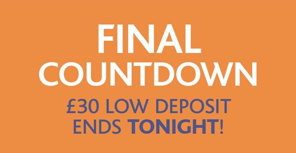It's the final countdown....
Don't miss out on securing your next cottage holiday for just £30 low deposit - goo.gl/RVYkB7