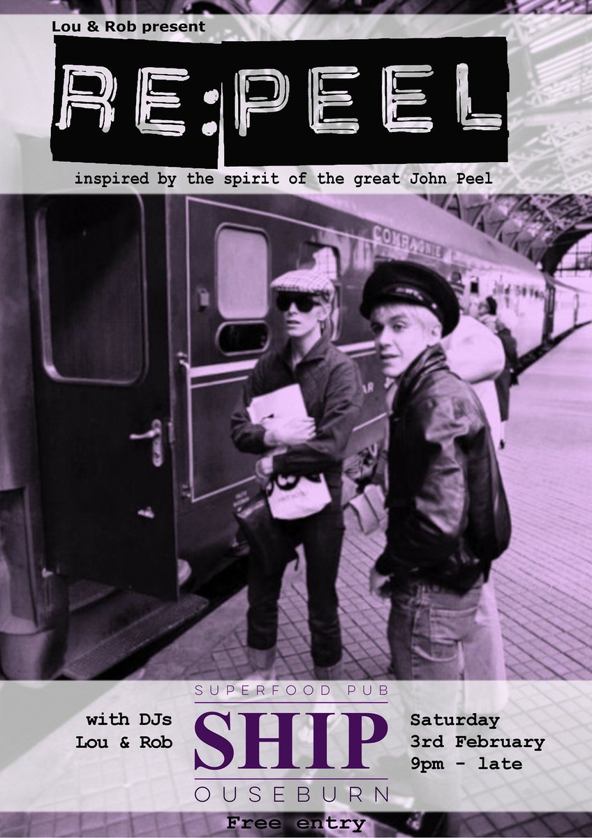 Lou &amp; Rob are back this Saturday for <a href="/RE_Peel/">RE:Peel</a>. They will be dedicating a whole hour to the mighty David Bowie just because they can. 9PM til MIDNIGHT - FREE <a href="/OuseburnValley/">Ouseburn Valley</a> @barsinnewcastle