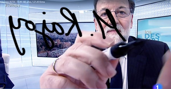 ¿Firmó Rajoy como 'M. Rajoy' en los Desayunos de TVE?  DU3o3lIX4AELzDq