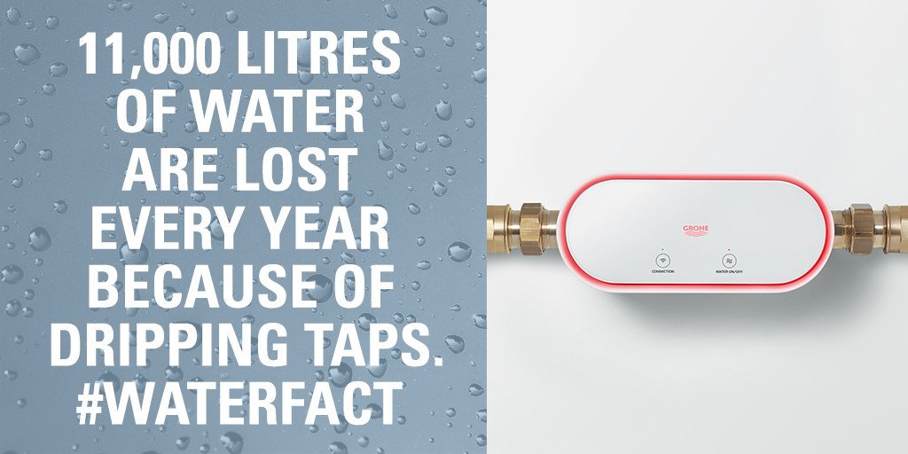 Water damage can result in damaged walls and expensive bills. If #GROHE #SenseGuard detects a pipe break it shuts off the water supply. #technology #water #gdwmf #gwmf #Gipfeltreffen  #Weltmarktführer #schwäbischhall #wiwo #wirtschaftswoche