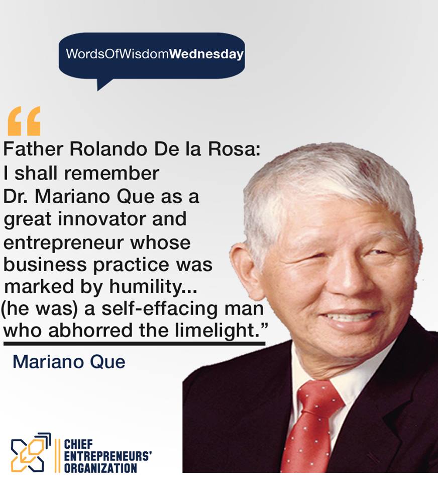 ceomitmakati's tweet photo. Through the leadership of Mariano Que, Mercury Drug reigns number one in PH! He hated the limelight but people knew that his self effacing nature and humble heart is what made his name. In this week's #WordsofWisdomWednesday: Humility is the key to success. https://t.co/J2OfIgcQfG