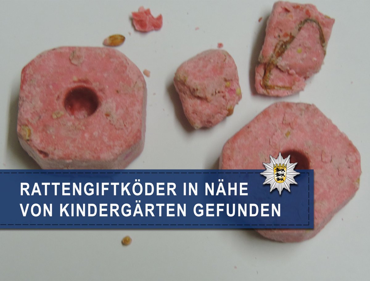 Polizei_KA's tweet photo. #Karlsdorf-#Neuthard: Beim Ausführen ihres Hundes hat eine Frau am Montag am nördlichen Fußweg entlang der #Saalbach ausgelegte #Rattengiftköder festgestellt. Die Köder befanden sich im Bereich der #Schönbornstraße - in der Nähe von zwei #Kindergärten.
Eure #Polizei #Karlsruhe https://t.co/RtMHIwQrSB