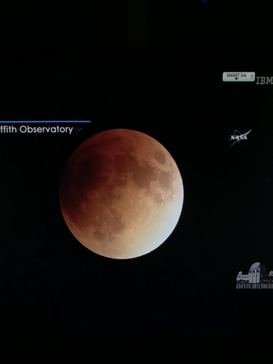 1st period watching live the lunar eclipse during their test.