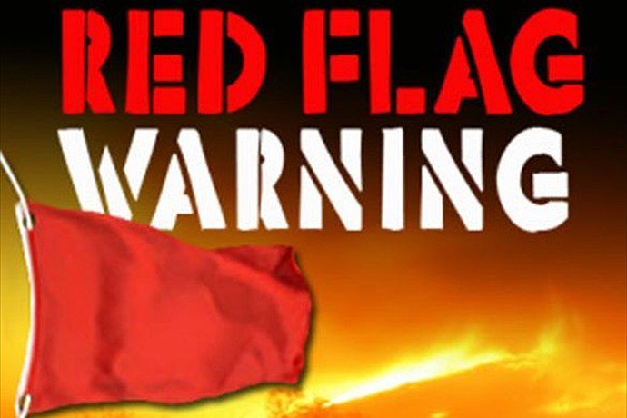 Red Flag Warning for Parker and Hood Counties from 1100 to 1900