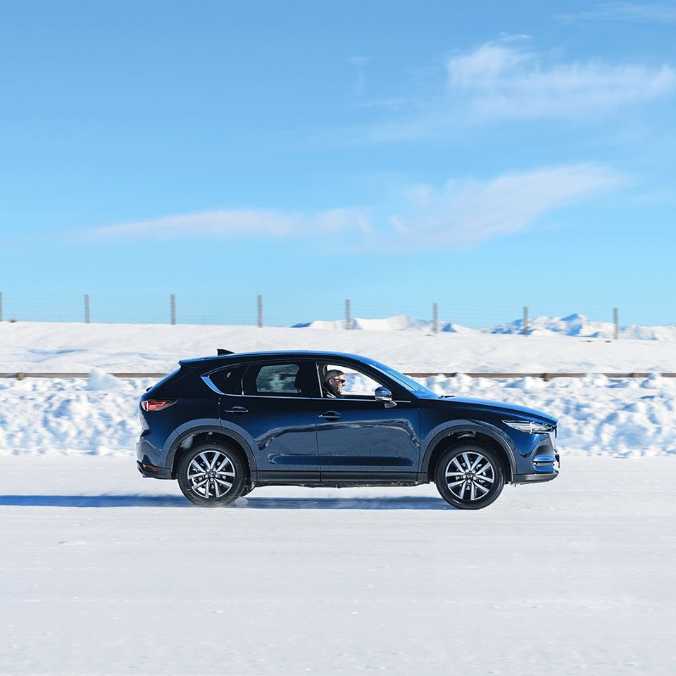 Winter weather may be out of control, but the #MazdaCX5 i-ACTIV AWD is designed to help you drive confidently, curbing traction loss before you even notice it. #YEG #snow #winterdriving #YEGtraffic