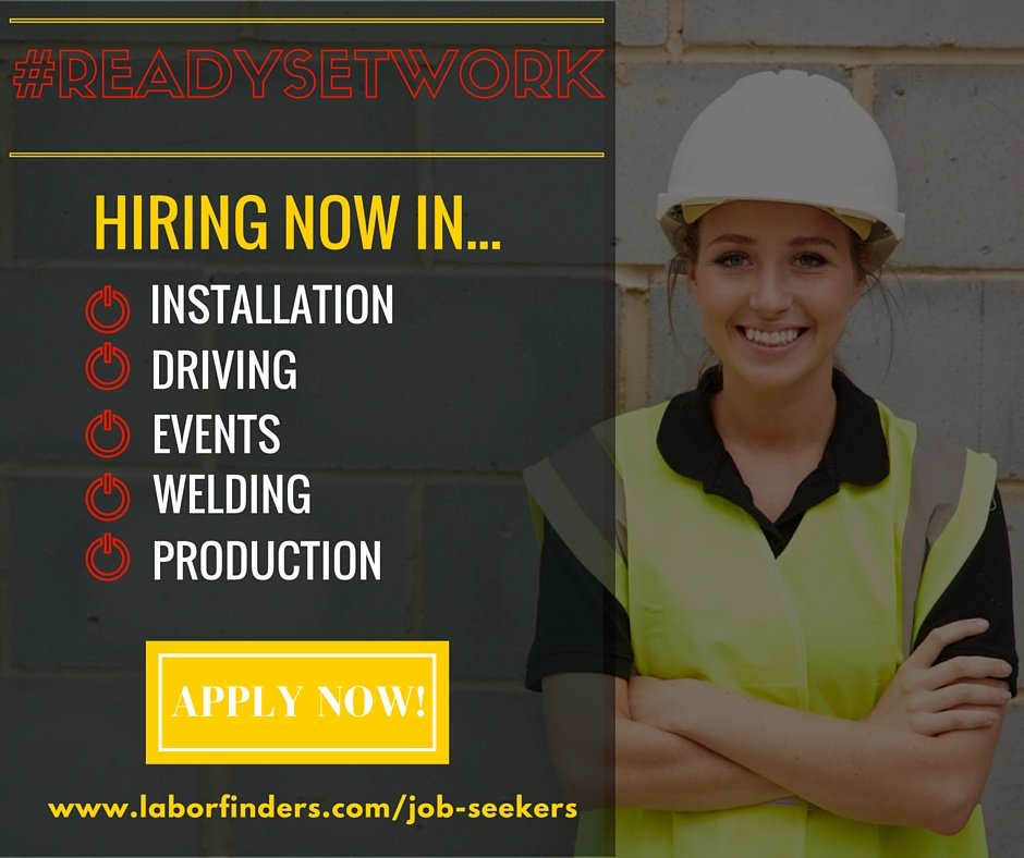 LaborFinders's tweet photo. We’re hiring for multiple positions nationwide, including: #InstallationJobs, #DrivingJobs, #EventJobs, #WeldingJobs, #ProductionJobs & more! Contact your local #JobAgent to find out more…
#TempJobs #RecruitingAgency #NowHiring https://t.co/vukNLSQmXJ