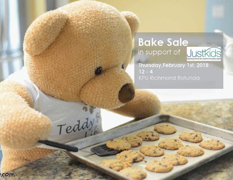 Come join us tomorrow February 1st from 12-4 at KPU Richmond for a bake sale in support of JustKids! 🎉