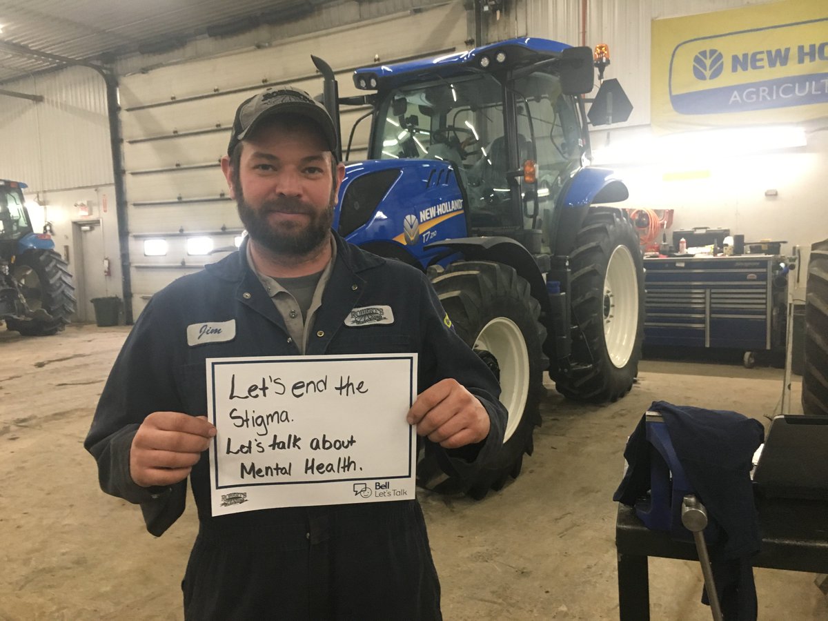 RobertsEquip_'s tweet photo. One in five Canadians will suffer from mental illness at some point in their lifetime. Help end the stigma and join the conversation today. #BellLetsTalk https://t.co/L3Eq6EksgP