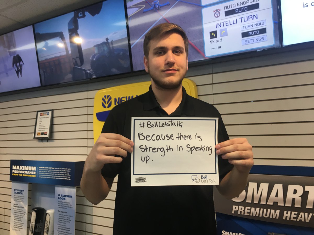RobertsEquip_'s tweet photo. One in five Canadians will suffer from mental illness at some point in their lifetime. Help end the stigma and join the conversation today. #BellLetsTalk https://t.co/L3Eq6EksgP