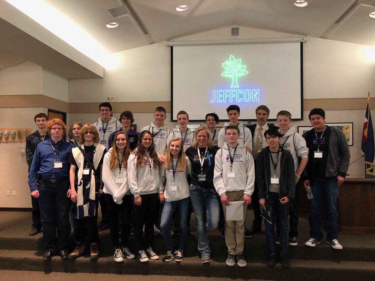 Arvada West Cybercat Crew enjoying the tremendous opportunities to learn about the IT world from Jeffco’s very own IT experts at Jeffcon 2018. #JEFFCON