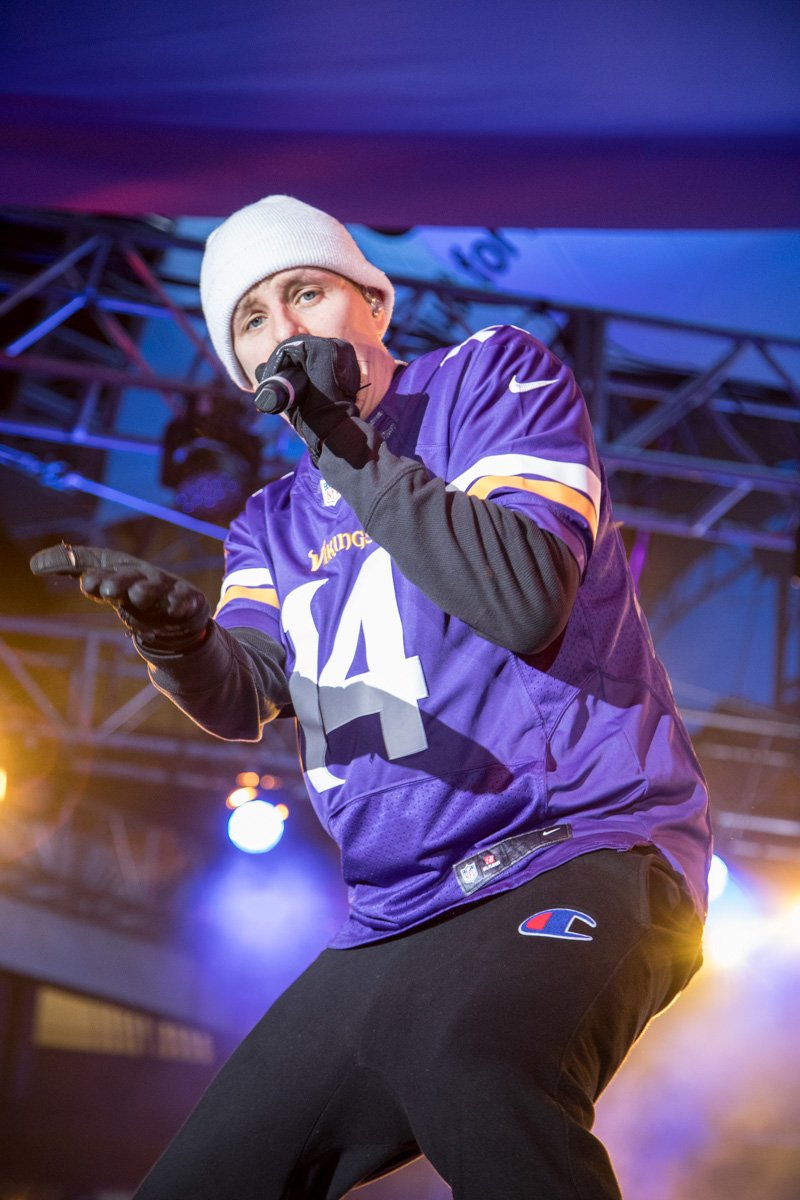 ShawnMFT's tweet photo. Minnesota based rapper Prof @Profgampo took the stage at Super Bowl Live on Saturday January 26th to a rocking crowd. #SuperBowlLive #SuperBowlLII #MNRapper #rhymesayers #diggs @stefondiggs @virtika https://t.co/2gf2WudY7O