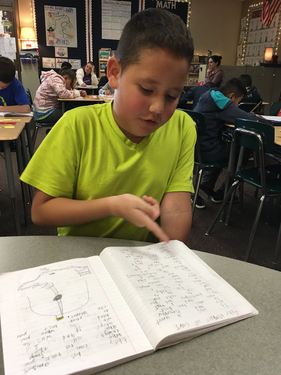 evansroom14's tweet photo. When your level 1 Language learner not only transitions to writing in English only on his own, but also uses words like “participate” correctly, it makes the day perfect! To top it off we had a conference and he was beyond excited talk about his writing. #crew14 @SFE_3820 https://t.co/MvfJOE9Wqb
