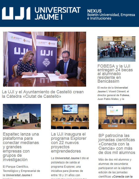 UJIuniversitat's tweet photo. #NEXUS 41 Butlletí Universitat, Empresa i Institucions. Gener 2018 https://t.co/nxQe8qDTRU https://t.co/g8O1gg44re