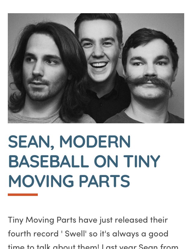Last year, as part of our BSM Band on Band series, Sean from <a href="/ModernBaseball/">Modern Baseball</a> told us why he loves <a href="/TinyMovingParts/">Tiny Moving Parts</a> so much, especially their third album Celebrate. Have a read: bsmrocks.com/band-on-band