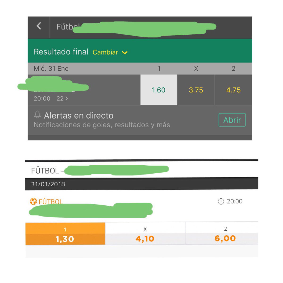 Me acaba de llegar una INFO TOP de un partido que Bet365 no controla
COMPARTIRÉ EL STAKAZO 10 en mi canal t.me/joinchat/AAAAA… 
Si llegamos a 150 RT🔁