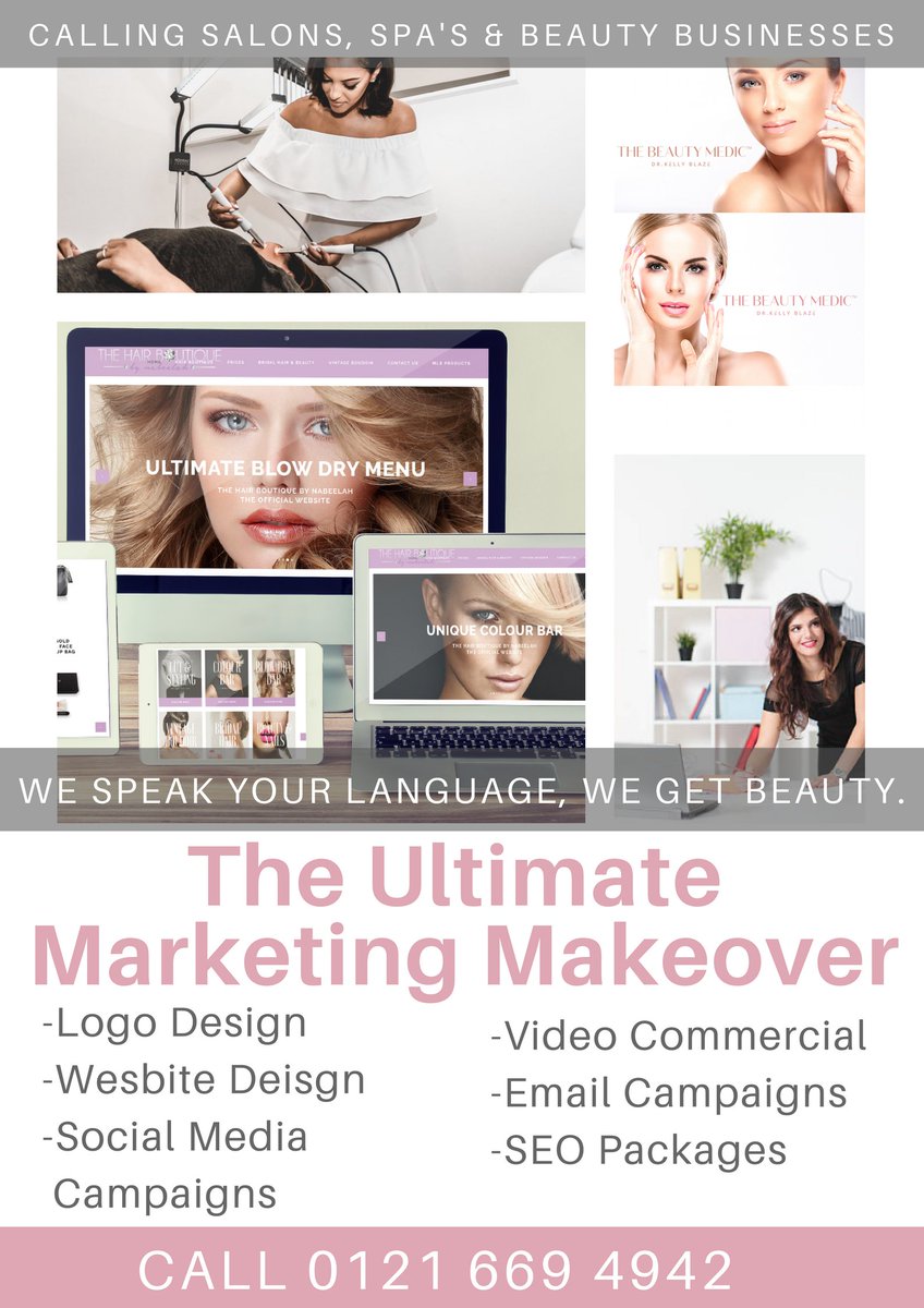 MadisonOneMedia's tweet image. We Specialise in #Beauty #Marketing... From Logo Design, #Website Design &amp;amp; Management, Social Media, Video Production to Printing. Economical Pricing &amp;amp; Packages to Suit Every Budget. Contact us Today to See Clients Success Stories &amp;amp; A Free Quotation... Call 0121 661 4942.