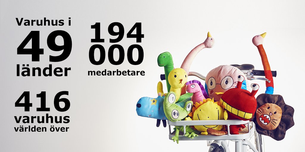 IKEASverige's tweet photo. Siffrorna och fakta om IKEA har varierat väldigt mycket i media under de senaste dagarna. Vi tänkte en gång för alla ge en uppdaterad och korrekt summering av några nyckeltal:
🌏 416 varuhus världen över
🏢 Varuhus finns i 49 länder
👫 194 000 medarbetare https://t.co/EwU91VcHzM