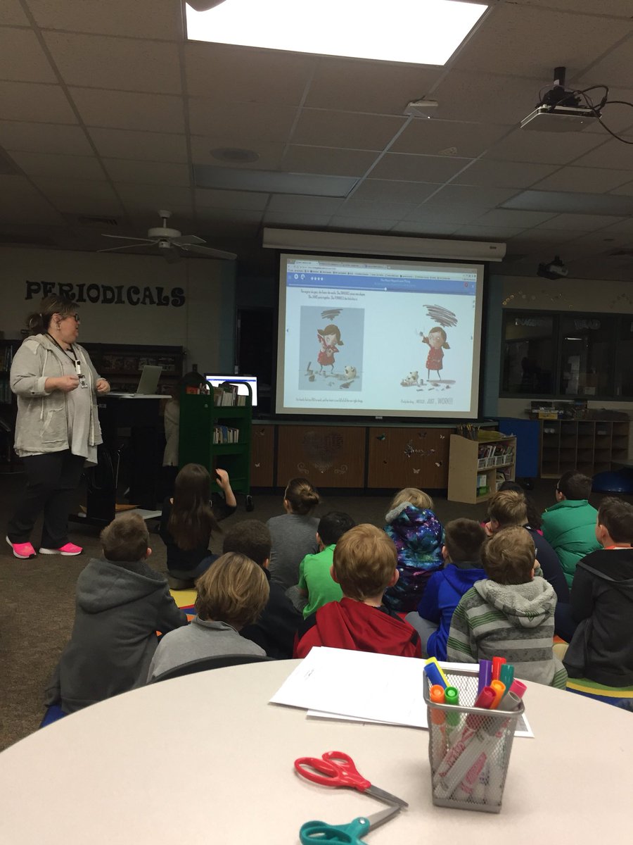 AFord3rd's tweet photo. Love the library storytelling with graphics!  Students were so focused.  Thank you@MBulice @CentralCabotpK4 #observeme #CEtribe https://t.co/WVOAynOZKH