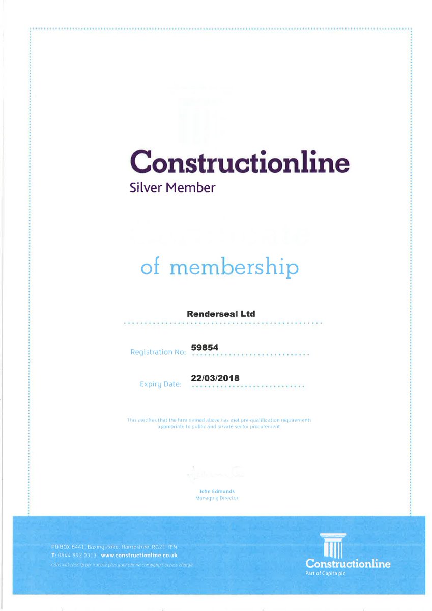 renderseal's tweet image. Registered Accredited member of Constructionline #Renderseal #waterproofing #London
