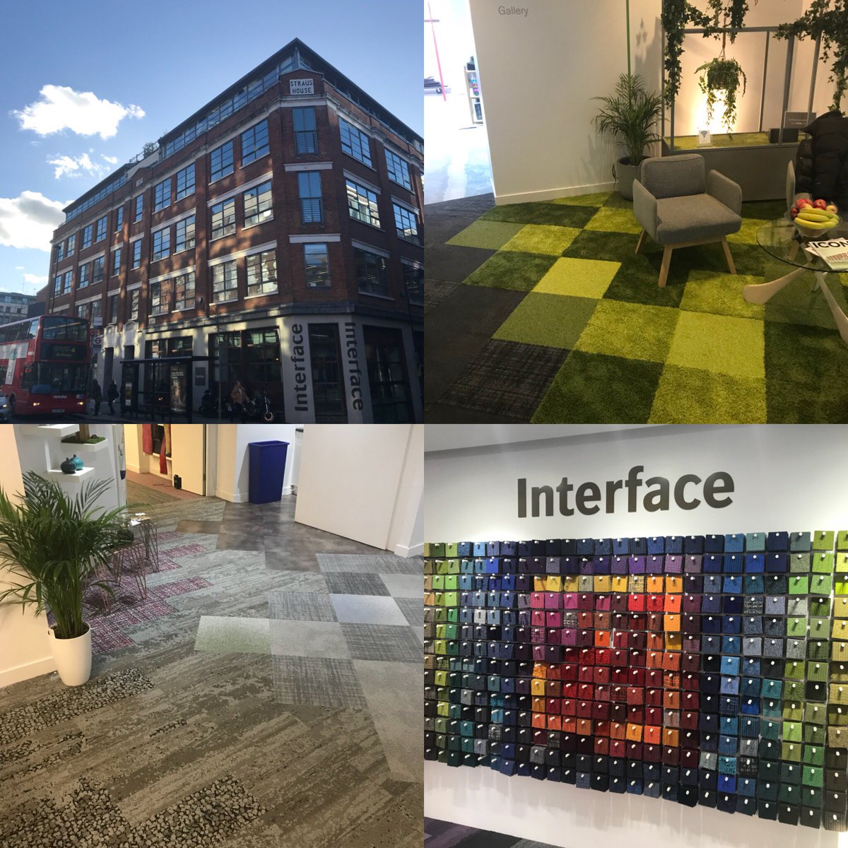 Always fun to visit <a href="/BRE_Group/">BRE Group</a> Biophilic Office project core partner  <a href="/InterfaceInc/">Interface</a> at their fantastic showroom. Today great catch up with our #biophilicdesign expert @Oliver_Heath on progressing the design