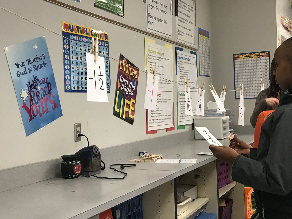 Good interactive lesson about number lines at Heritage Middle School this morning. Students are up and moving while talking about math.