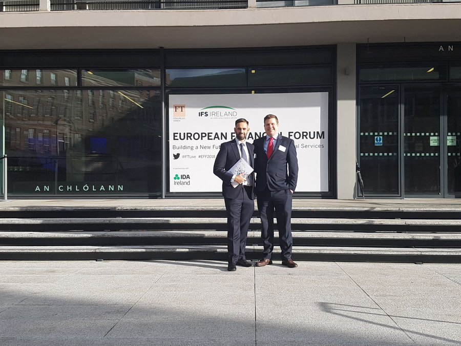ConorJ_OReilly's tweet photo. Myself and my colleague Richie Goggin at the European Financial Forum. Looking forward to this afternoons speakers! #EFF2018 #IDAIreland #FTLive https://t.co/F62IDbnxNQ