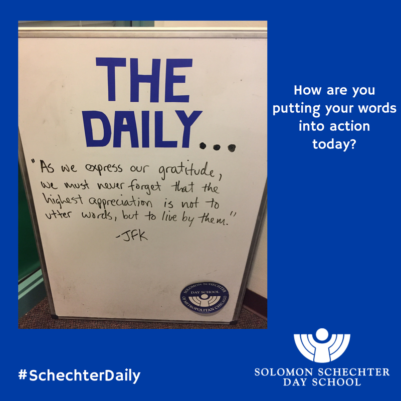 Schechter_Chi's tweet image. How are you putting your words into action today? #SchechterDaily #BtzelemElohim #IntheImageofGod #Achrayut #Responsibility #CoreValues