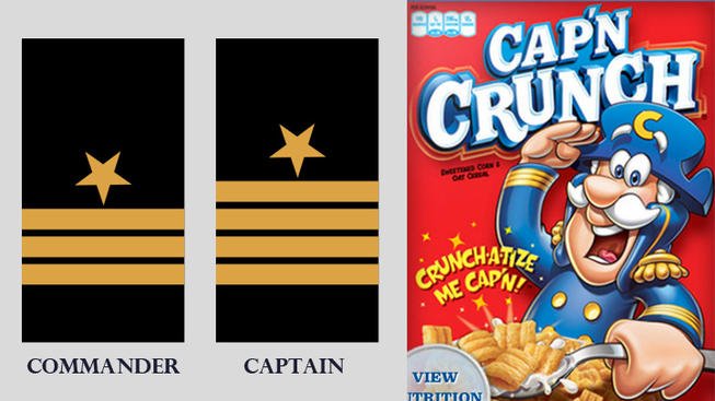 MBurbidge66's tweet photo. @HellaSpaceGuy captain crunch isn't an actual captain, hes a commander https://t.co/wRDbBOCu0I