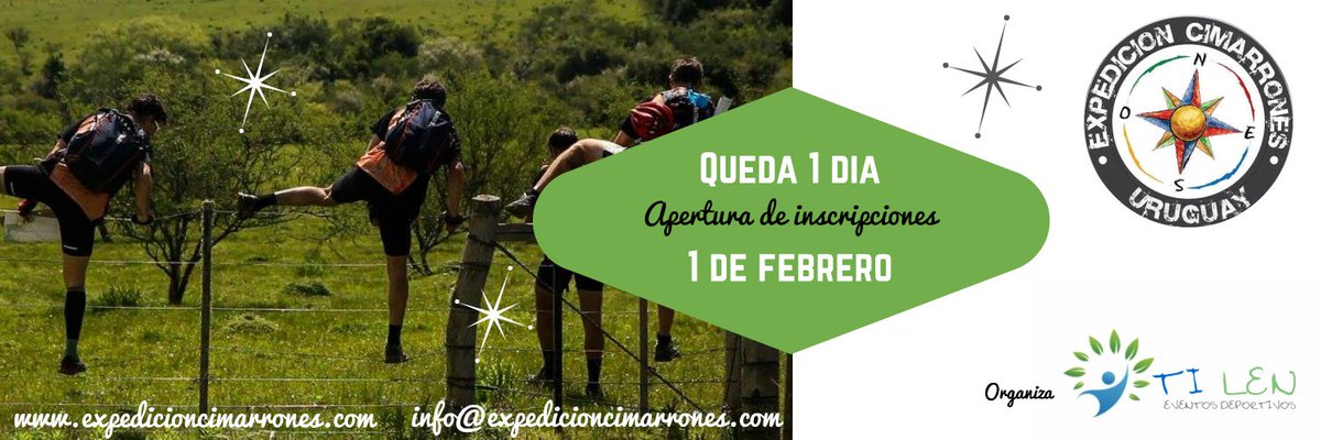 ECimarrones's tweet image. Mañana abren las inscripciones para 5º edición de @ECimarrones 9-10-11 noviembre 2018!! 
Podrás registrar a tu equipo en expedicioncimarrones.com  TuColecta RegPagos 325620. Por otras formas de pago, consulten nuestra web.
#EC2018  #LoMejorEstaPorVenir  #QuedaMuchoPorExplorar