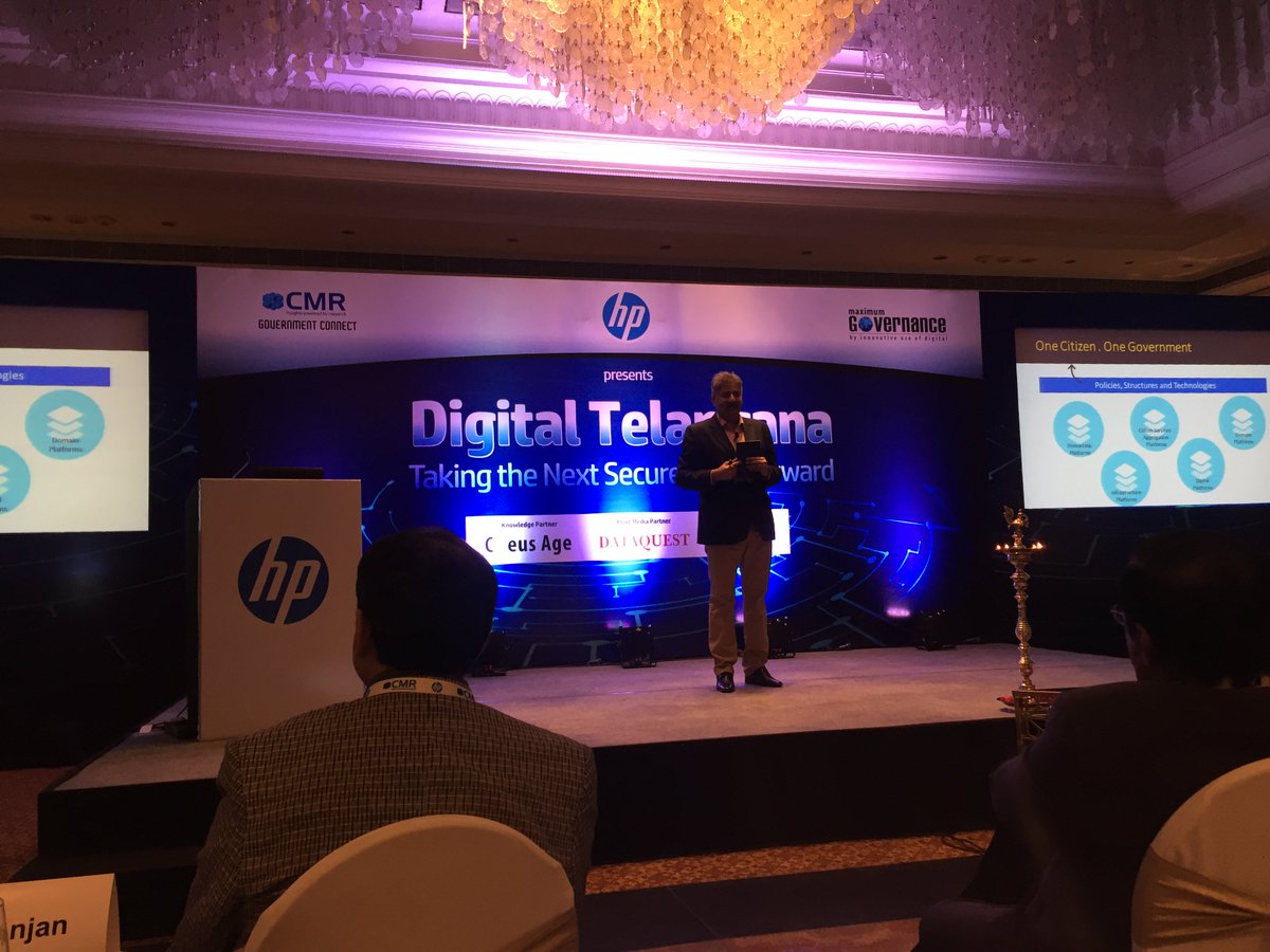 tgeorgeCMR's tweet photo. @dskapil @CoeusAge delivering research keynote @CMRINDIA #GovernmentConnect at ITCKakatiya in association with @HPIndia &amp; @MinIT_Telangana
#MaximumGovernance. https://t.co/zpcwyUTau3