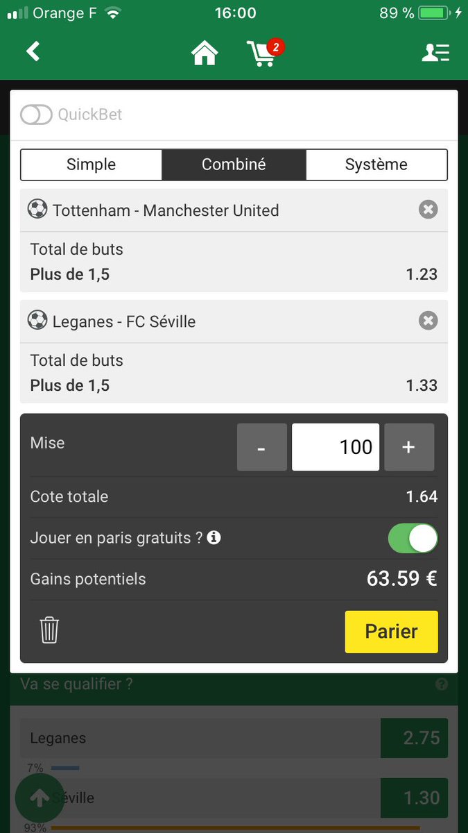 eosdeux's tweet photo. #EosPronos ⚽️
⚽️ | +1,5 buts(Tottenham-Man Utd) + 1,5buts (Leganes-Seville)
•CT: 1,64 | 10 %
#TeamParieur #ParionsSport https://t.co/PeTIKXgYSt