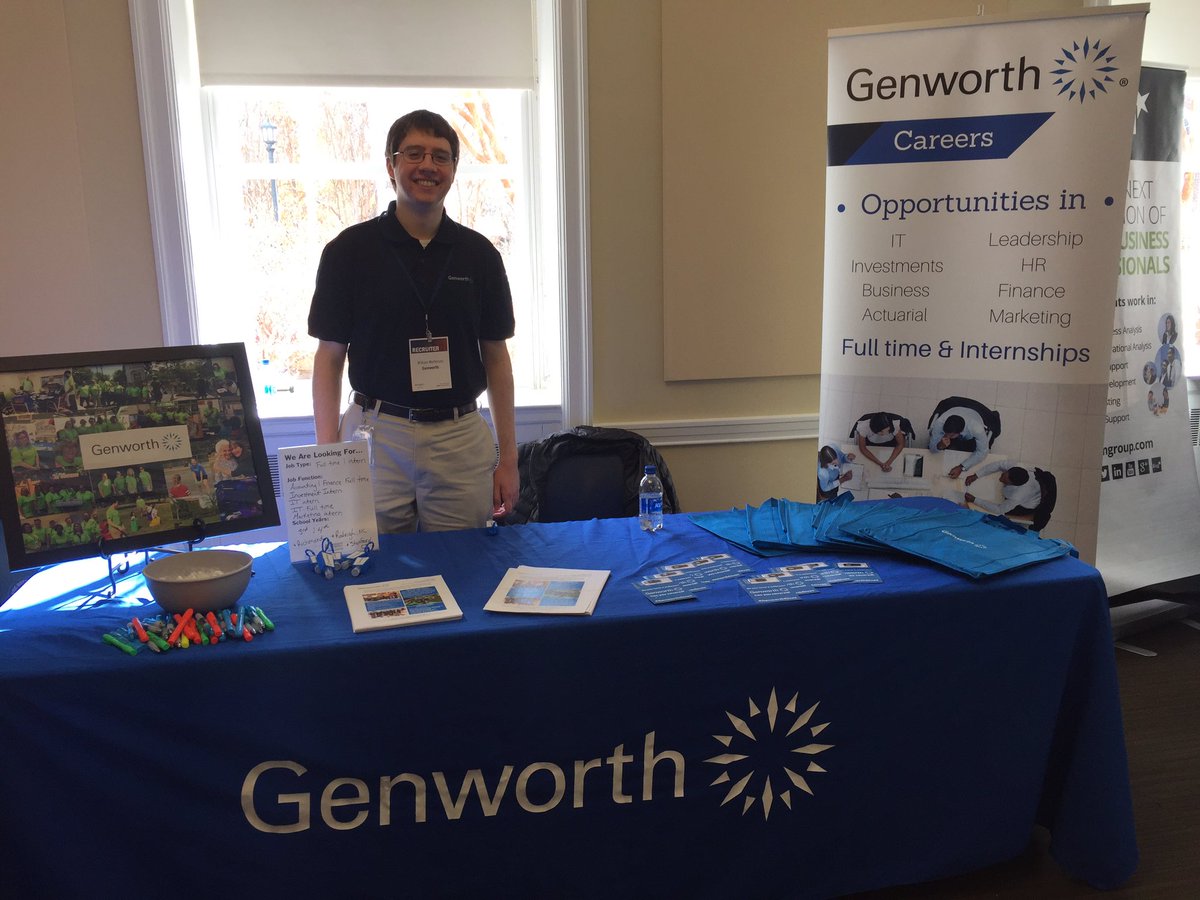 AHaynes02's tweet photo. Come and see us @UVA career fair! #Genworth #careers https://t.co/Sk8vvEQoK8
