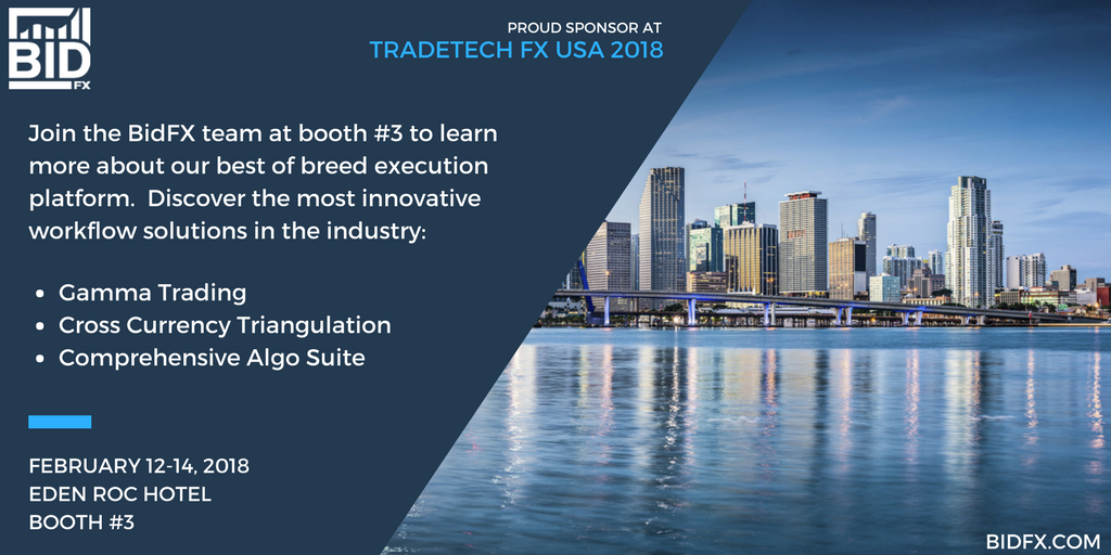 TSImagine_'s tweet photo. BidFX is a proud sponsor at this years @TradeTechFX conference in Miami! The team is looking forward to connecting with fellow industry professionals and showcasing their industry leading eFX platform! Be sure to stop by Booth #3 to learn more! #FX #Forex https://t.co/lkFzMgpg9L