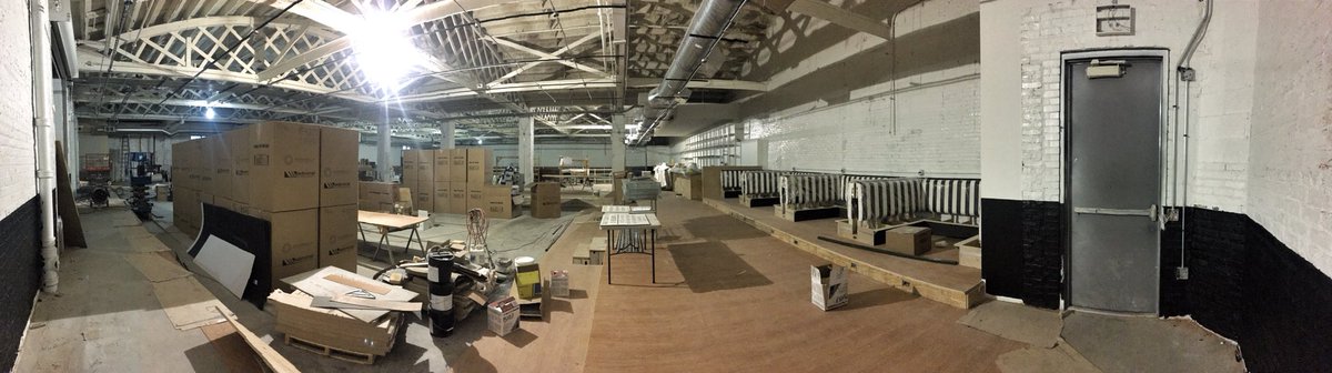 ChicagoPalms's tweet photo. Big, albeit dusty, news: 
We passed our first construction inspection!! 

So incredibly proud and grateful for the top-notch people building the joint,Builtech, Matt Tritt and Jonathan Splitt! https://t.co/xQ1qPLl3EL