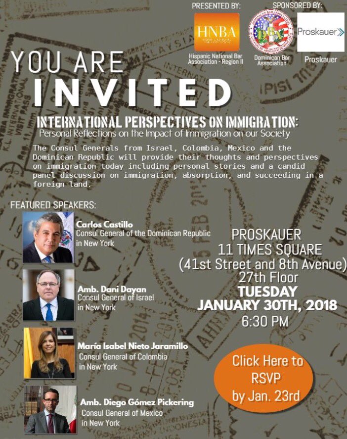gomezpickering's tweet photo. Thanks to @proskauer for organizing such a thorough panel on immigration last night, an international and multilateral approach towards this phenomenon is urgently needed. Happy to have shared #Mexico's standing. https://t.co/Z5rHj3oZsR